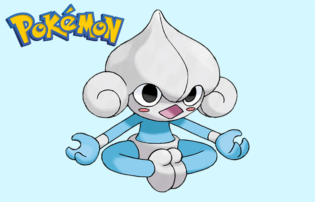 Mundo Pokémon - 307- Meditite. Tipo: lutador/psíquico. Evolução: Medicham  (nível 37) e Mega Medicham (Medichamite). Histórico: Ele medita para  flutuar e aumentar seu poder interior. Sobrevive comendo apenas uma fruta  por dia.