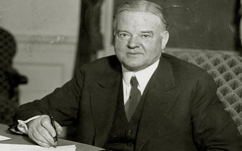 El presidente Herbert Hoover de Estados Unidos