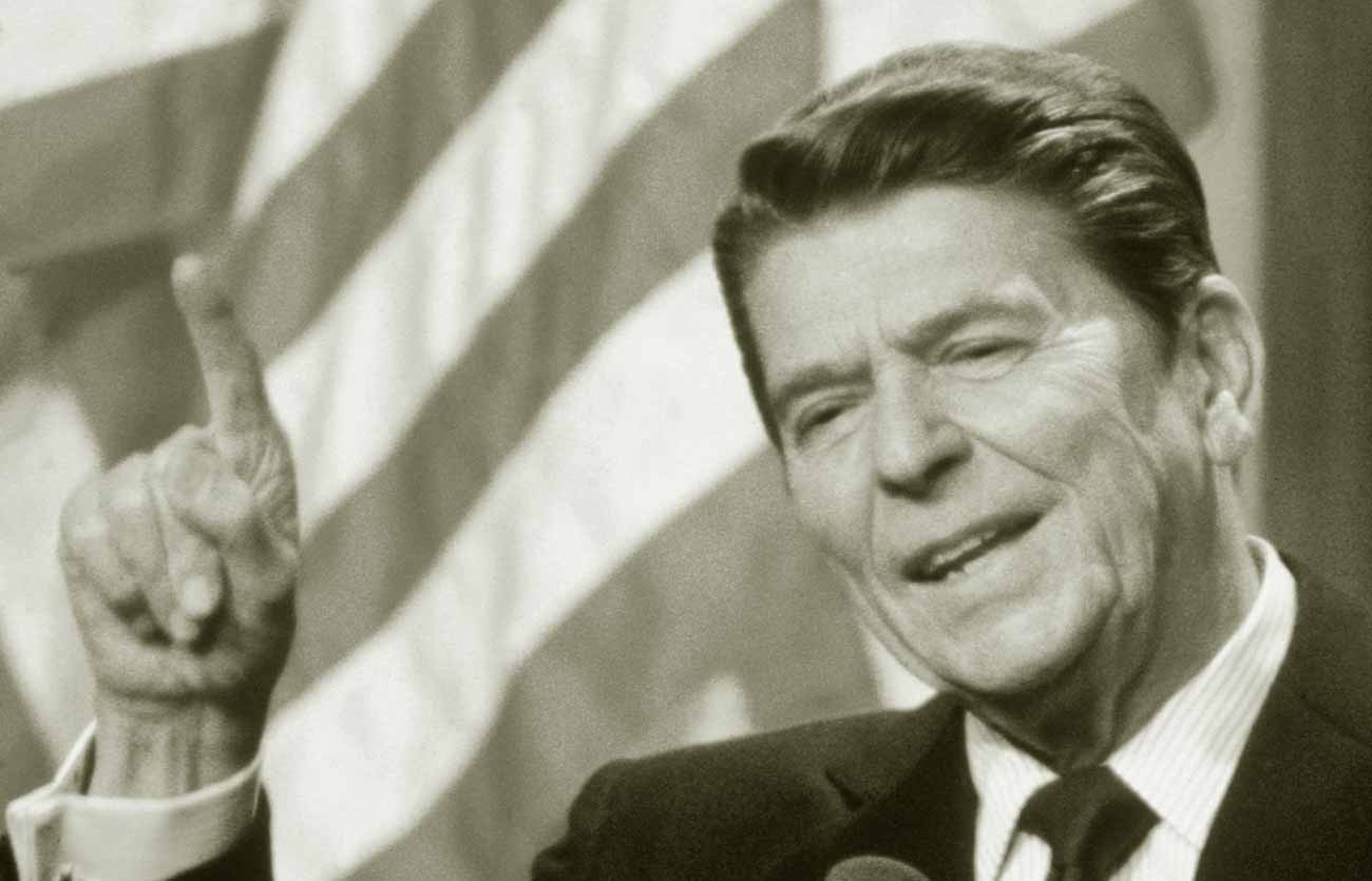 El presidente Ronald Reagan de Estados Unidos
