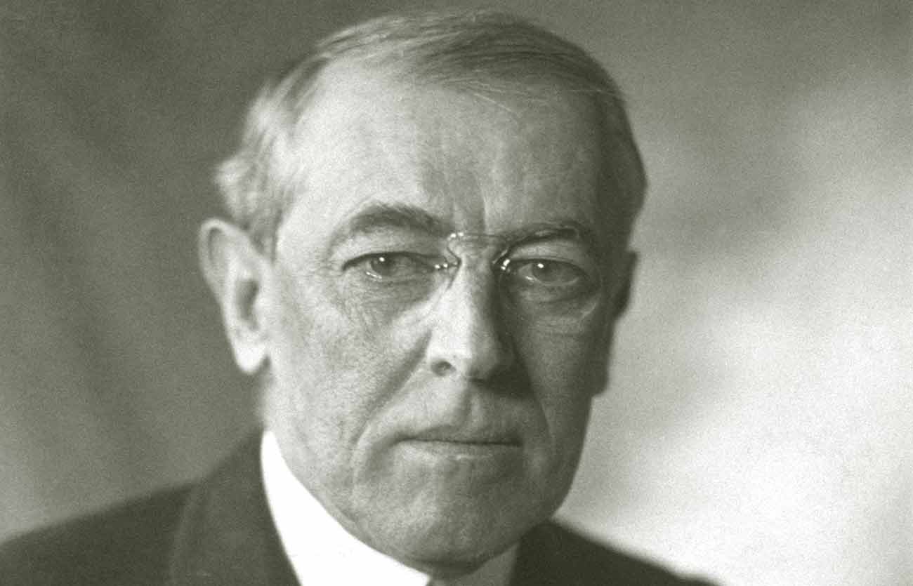 El presidente Woodrow Wilson de Estados Unidos