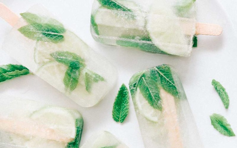 Paletas de hielo sabor mojito