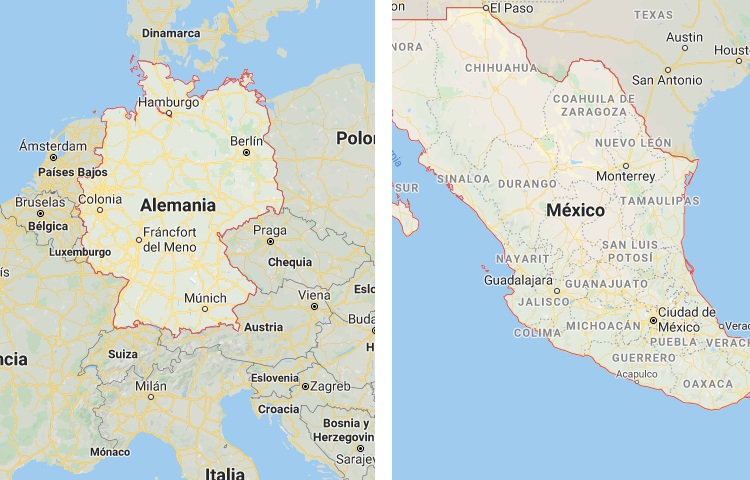 Qué es más grande Alemania o México
