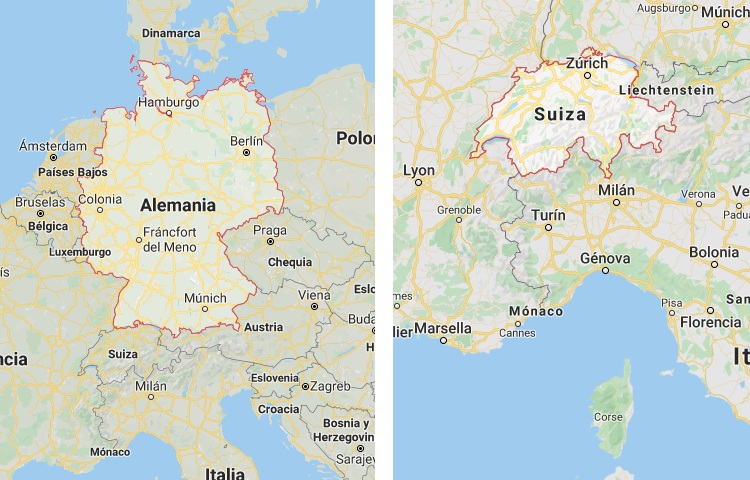 Qué es más grande Alemania o Suiza