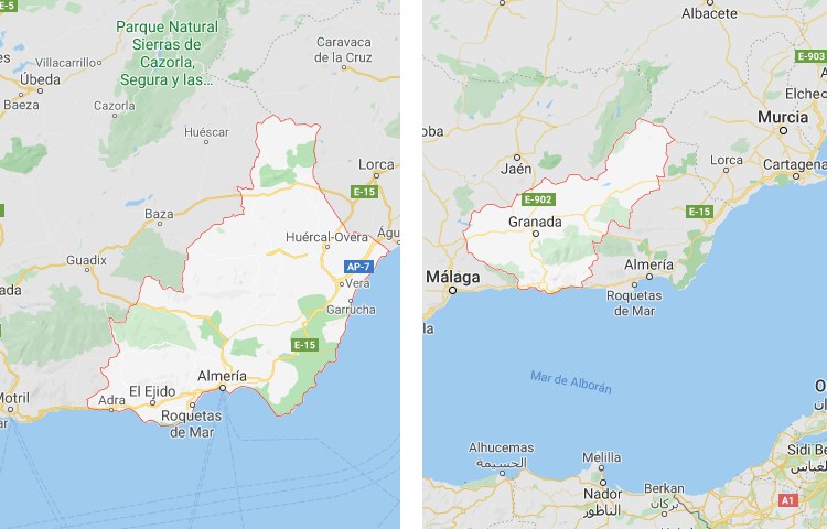 Qué es más grande Almería o Granada