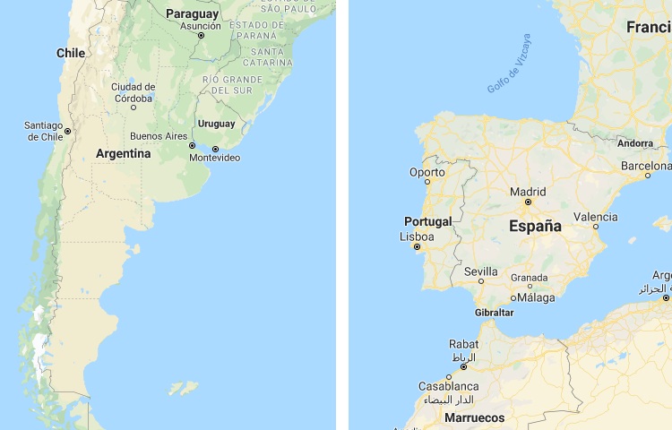 Qué es más grande Argentina o España