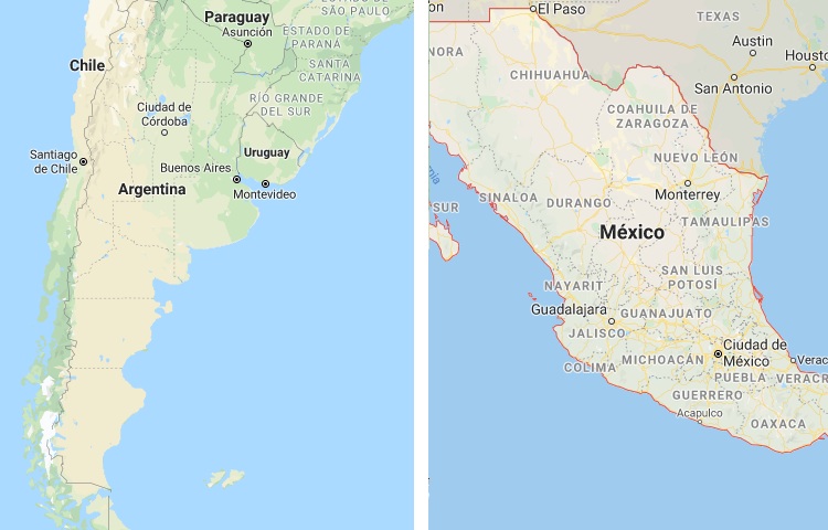 Qué es más grande Argentina o México