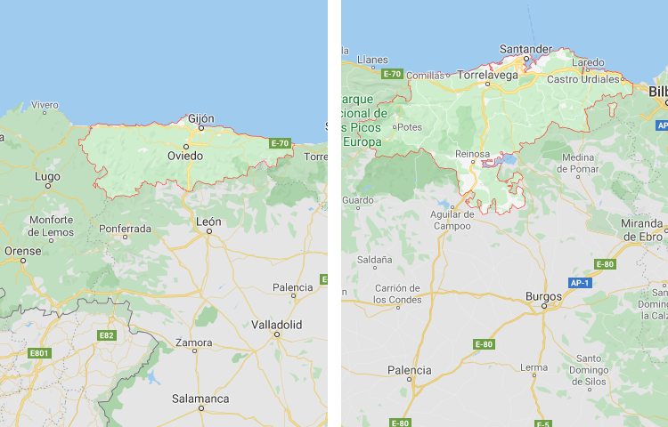 Qué es más grande Asturias o Cantabria