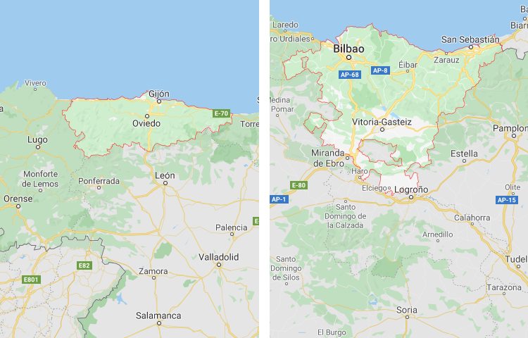 Qué es más grande Asturias o el País Vasco