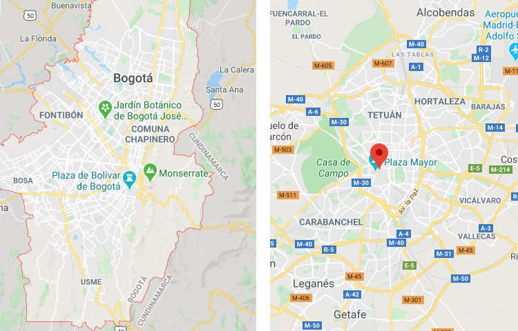 Qué es más grande Bogotá o Madrid