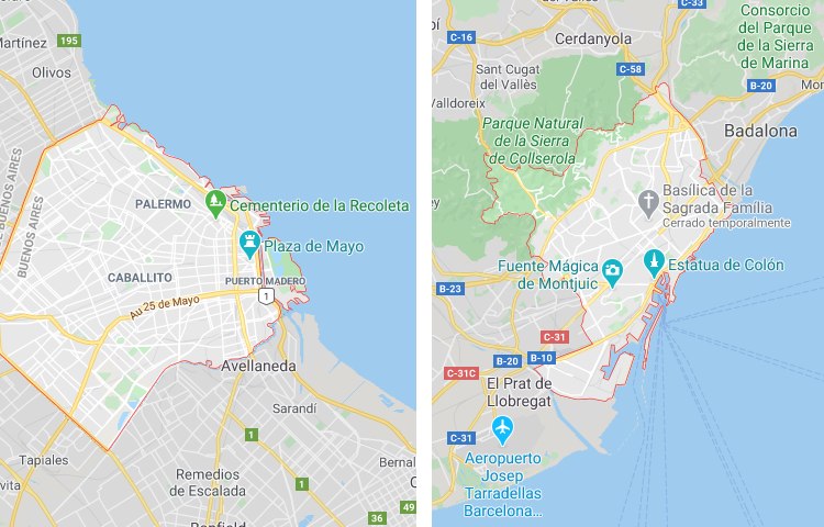 Qué es más grande Buenos Aires o Barcelona