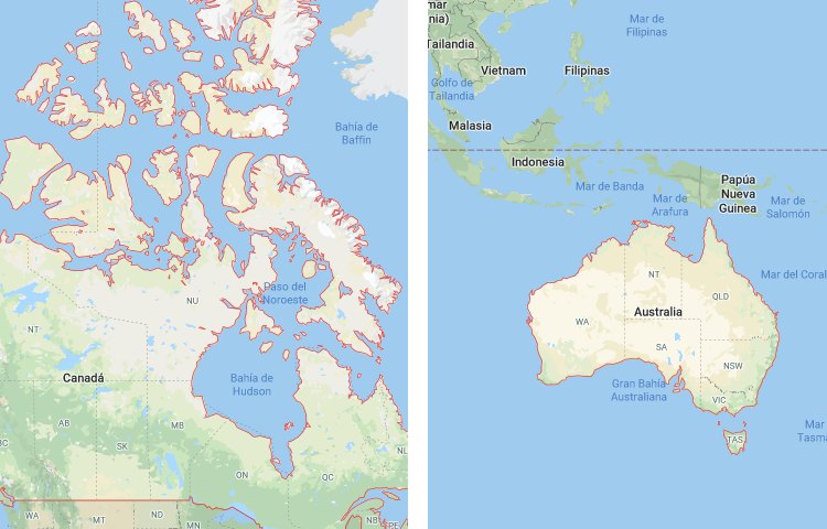 Qué es más grande Canadá o Australia