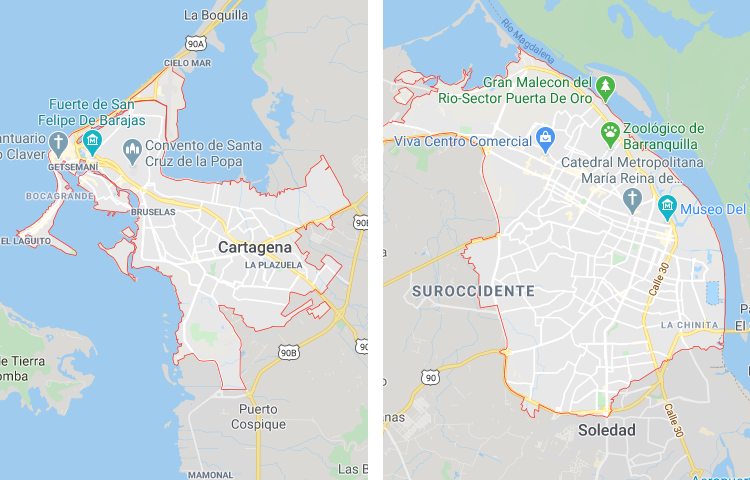 Qué es más grande Cartagena o Barranquilla