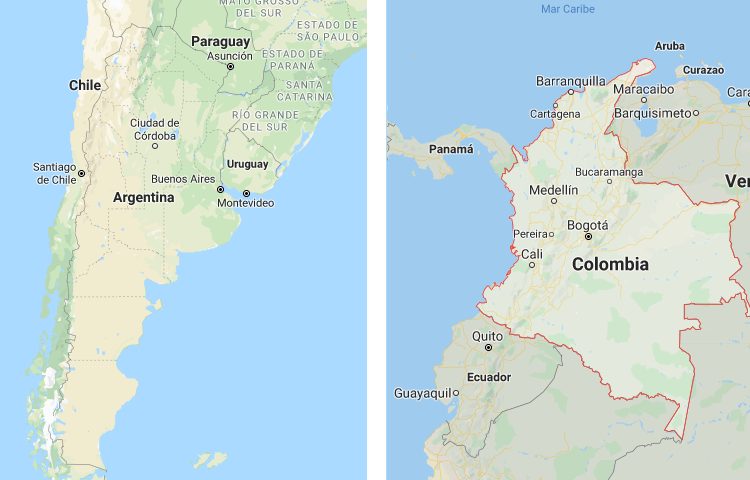 Qué es más grande Chile o Colombia