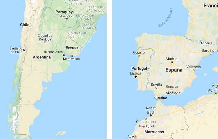 Qué es más grande Chile o España
