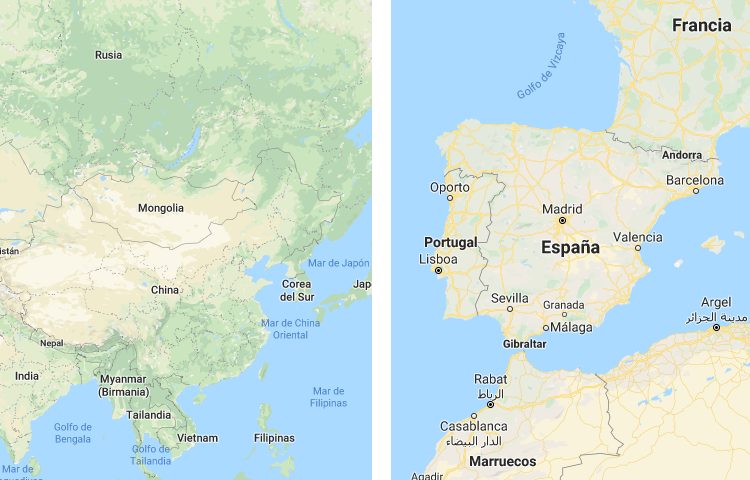 Qué es más grande China o España