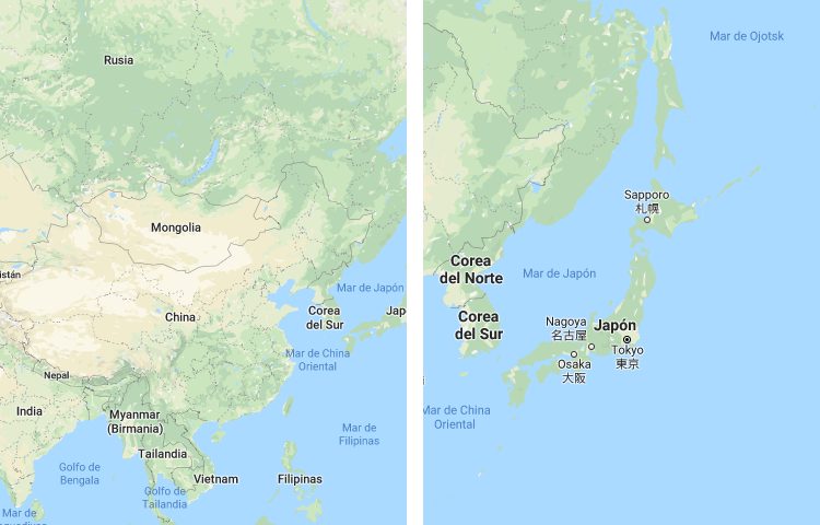 Qué es más grande China o Japón