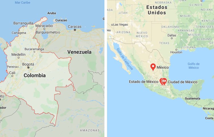 Qué es más grande Colombia o México
