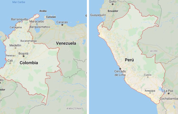Qué es más grande Colombia o Perú