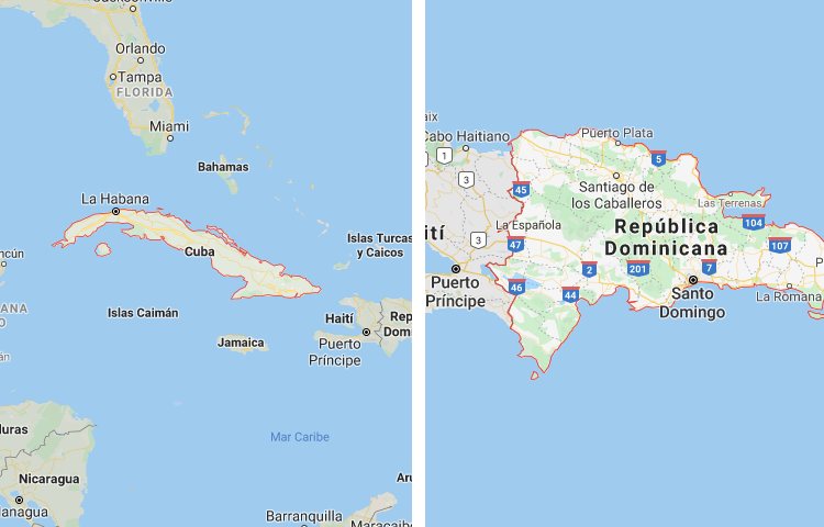 Qué es más grande Cuba o República Dominicana