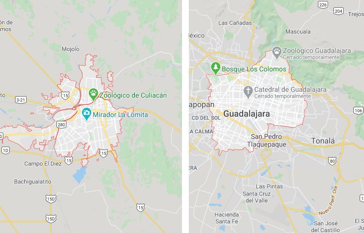 Qué es más grande Culiacán o Guadalajara