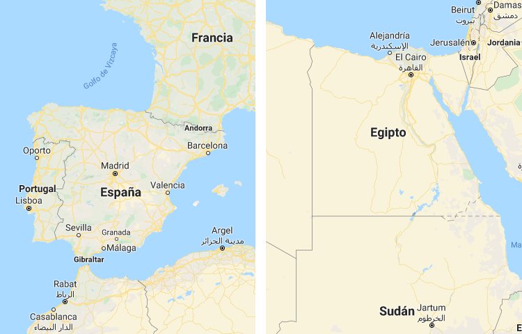 Qué es más grande España o Egipto