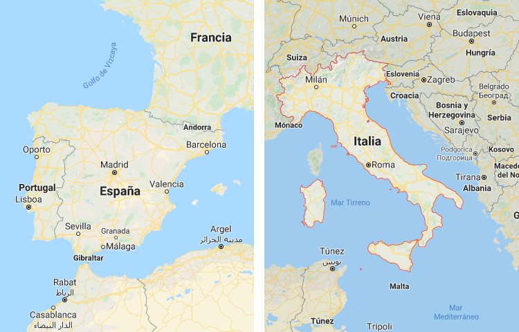 ¿Qué más grande Italia o España