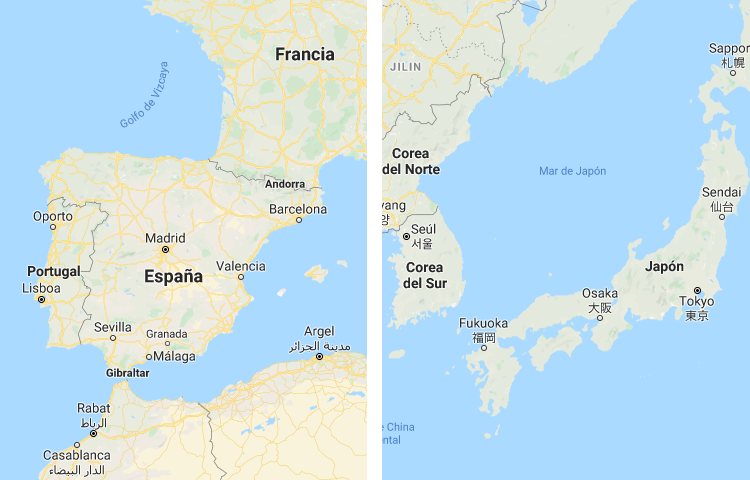 Qué es más grande España o Japón