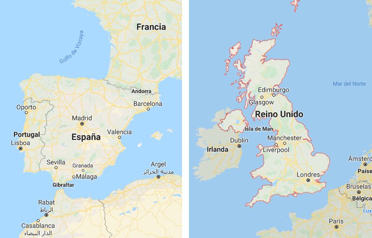 Qué es más grande España o Reino Unido