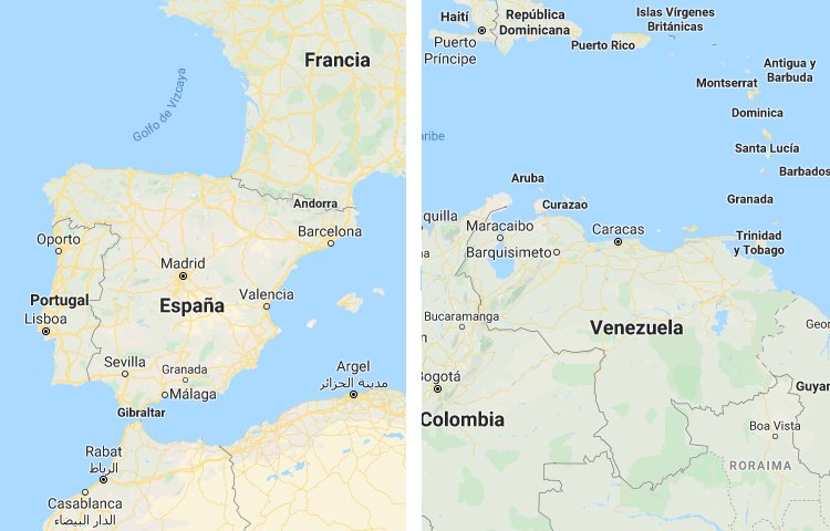 Qué es más grande España o Venezuela