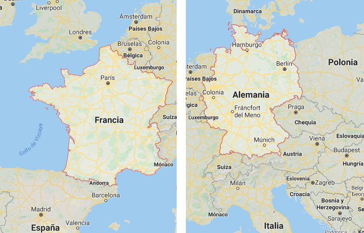 Qué es más grande Francia o Alemania