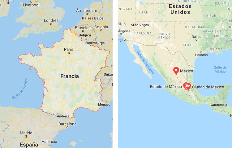 Qué es más grande Francia o México