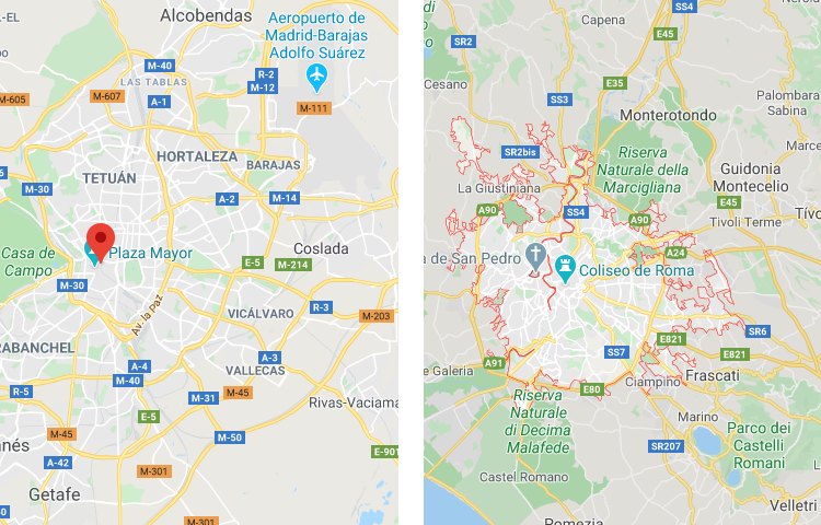 Qué es más grande Madrid o Roma