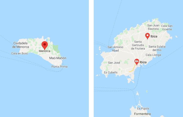 Qué es más grande Menorca o Ibiza