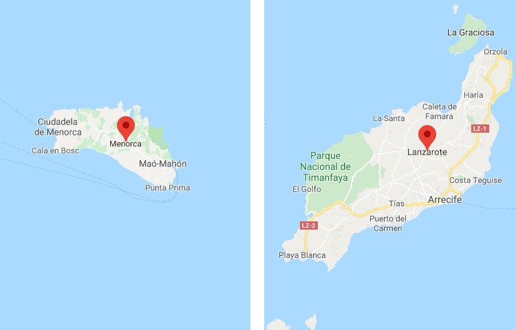 Qué es más grande Menorca o Lanzarote