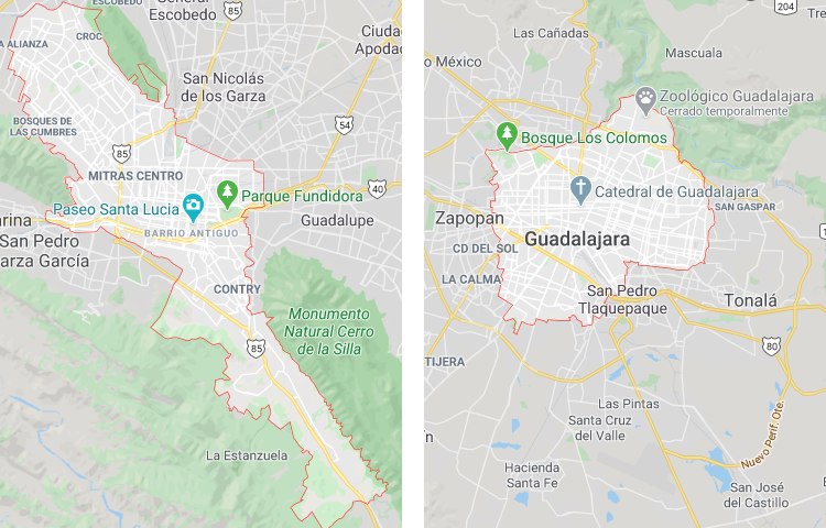 Qué es más grande Monterrey o Guadalajara