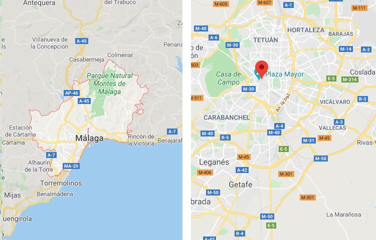 Qué es más grande Málaga o Madrid