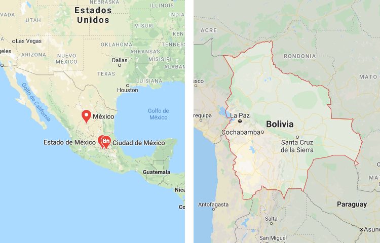 Qué es más grande México o Bolivia