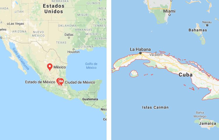 Qué es más grande México o Cuba