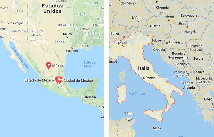 Qué es más grande México o Italia
