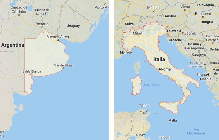 Qué es más grande la Provincia de Buenos Aires o Italia