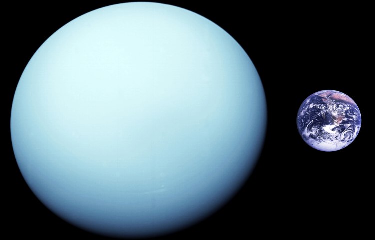 Qué es más grande la Tierra o Urano