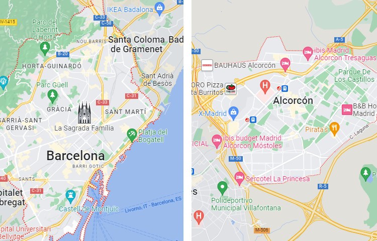 Qué es más grande Barcelona o Alcorcón