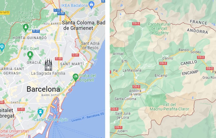 Qué es más grande Barcelona o Andorra