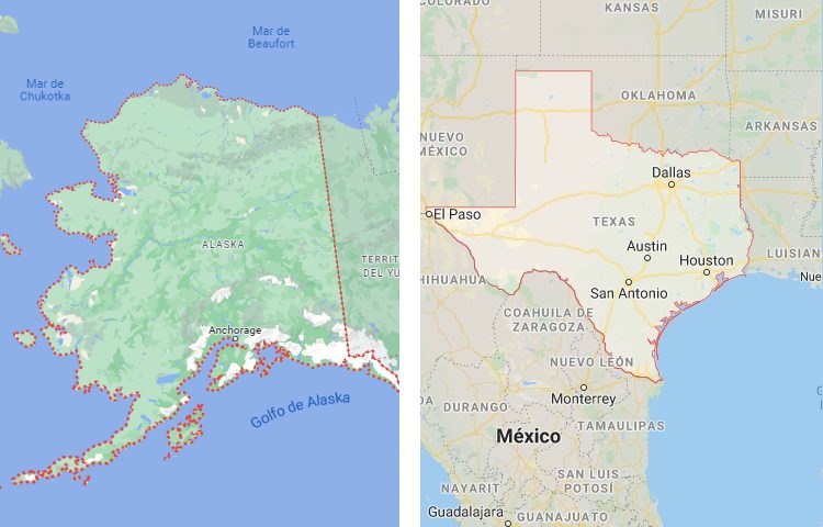 Qué es más grande Texas o Alaska